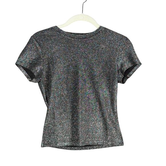Reformation Silver Sparkle Crop Top Size S - Picture 1 of 8
